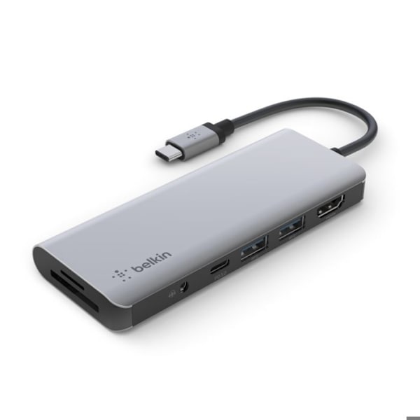 USB-C Hub - Belkin - 7-portars dockningsstation - 100 W strömförsörjning - 4K HDMI - RJ-45