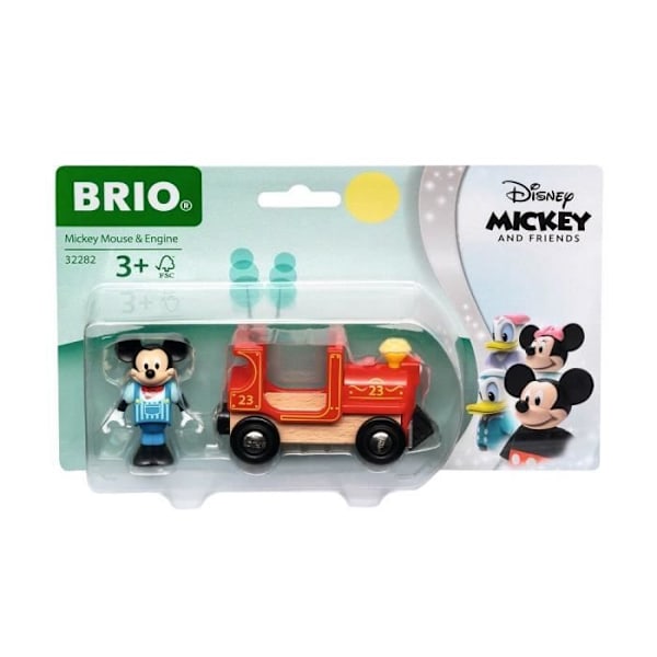 DISNEY Brio Mikki Hiiri & Veturi - Akkuton juna puujunaradalle - Ravensburger - 3-vuotiaasta alkaen - 32282