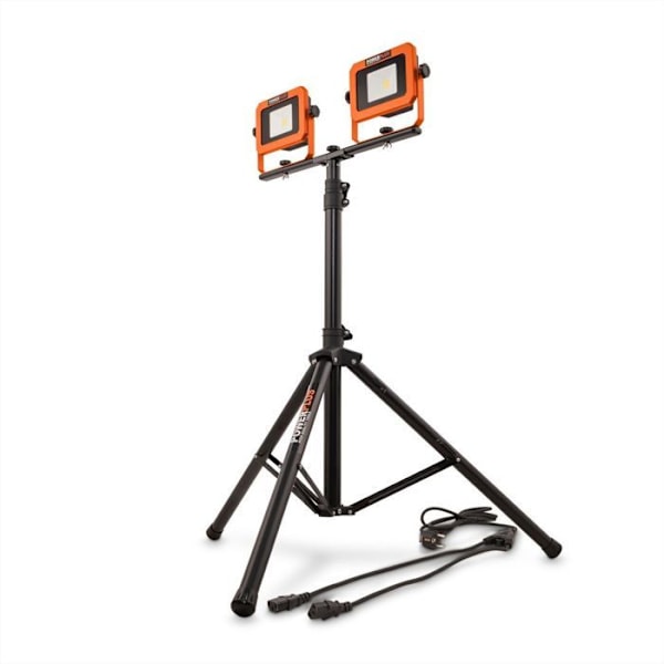 Powerplus Dual Power LED Projektor Genopladelig POWDP8035 - Byggelekt lampe på 20 V og 2x2000 lm - uden batteri eller oplader Orange