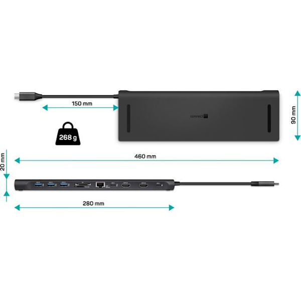 CONNECT IT CHU-9010-AN 11in1, antracit