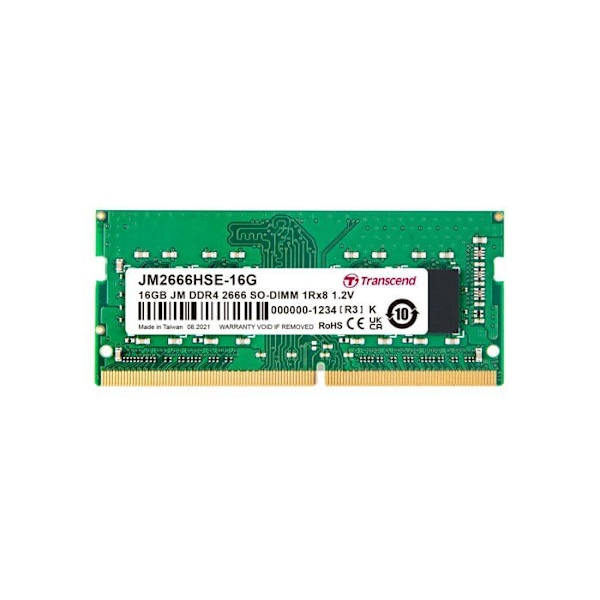 Transcend JetRAM DDR4-hukommelse - 16 GB - SO DIMM 260 ben - 2666 MHz / PC4-21300 - CL19 - 1,2 V