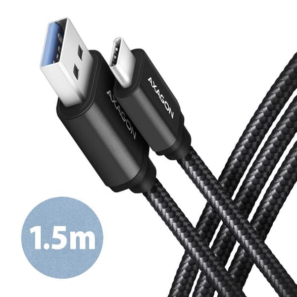 USB-C till USB-A-kabel - AXAGON - BUCM3-AM15AB - USB 3.2 Gen 1 - Svart - Snabb anslutning