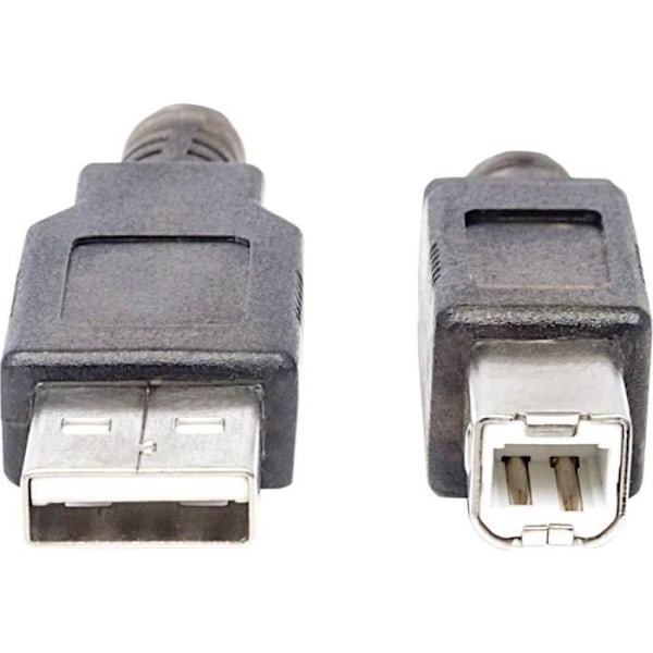 Manhattan USB-kaapeli USB 2.0 USB-A uros, USB-B uros 15.00 m musta pyöreä, LED-valolla