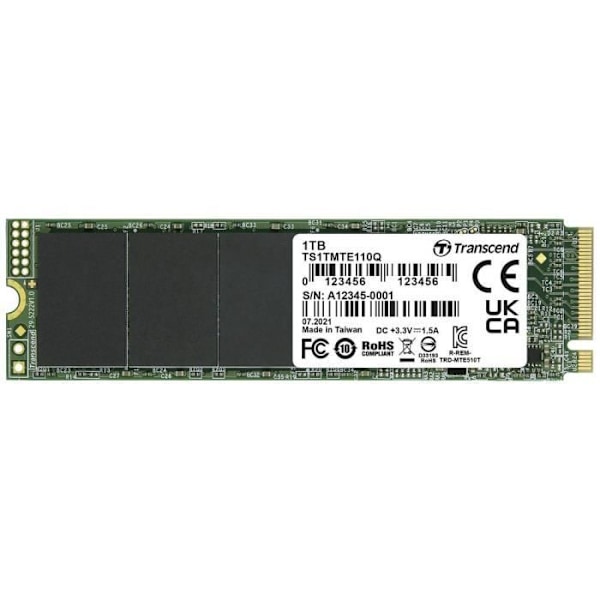 Transcend 110Q 1 TB intern SSD - PCIe NVMe M.2 - QLC 3D NAND-teknologi