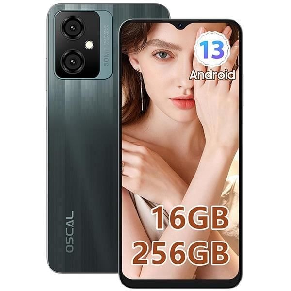 Afblokket Mobiltelefon Oscal Tiger 10 6,56 tommer 16Go+256Go-SD 1To 50MP 5180mAh Android 13 Dual SIM - Grå grå