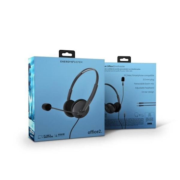 Energy Sistem Headset med mikrofon Headset Office 2 MiniJack 3,5 mm Grå