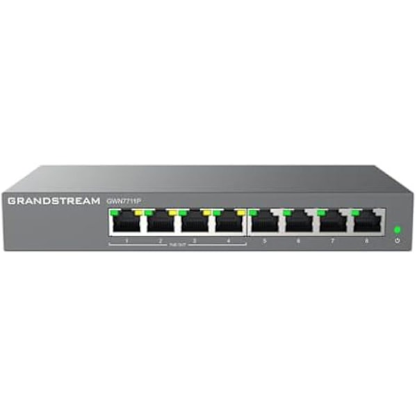Styret switch - GRANDSTREAM - GWN7711P - 8 x GigE - 4 x PoE/PoE+ - Indbygget QoS
