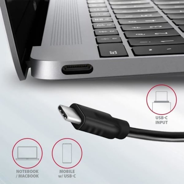 AXAGON HMC-5G2 Multiport Hub USB 3.0, HDMI, Gbit-LAN, 2 x USB-A, 2 x USB-C - 8595247905444