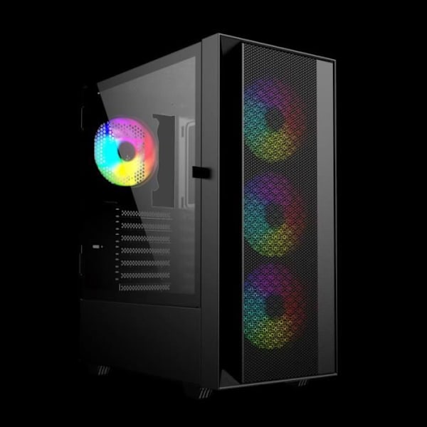 GEMBIRD Fornax 4000 ARGB ATX pelitietokonekotelo, Midi Tower, taustavalo, musta - CCC-FC-4000 musta