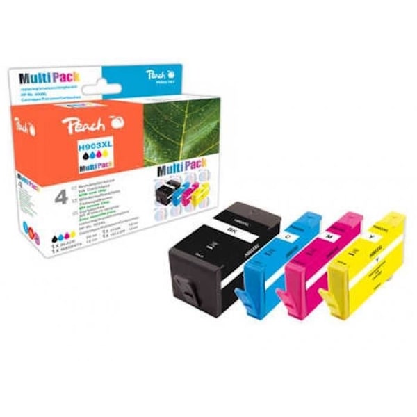 PEACH printpatron - sort, cyan, magenta, gul - pakke med 4