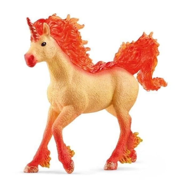 Elementa Fire Unicorn hingstefigur - Schleich hestefigur med gennemsigtig man og hale - til drenge og piger - Flerfarvet