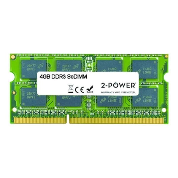 2-Power DDR3 4 GB SO DIMM 204 pin 1066 MHz - PC3-8500 CL7 ikke-ECC ubufferet hukommelse