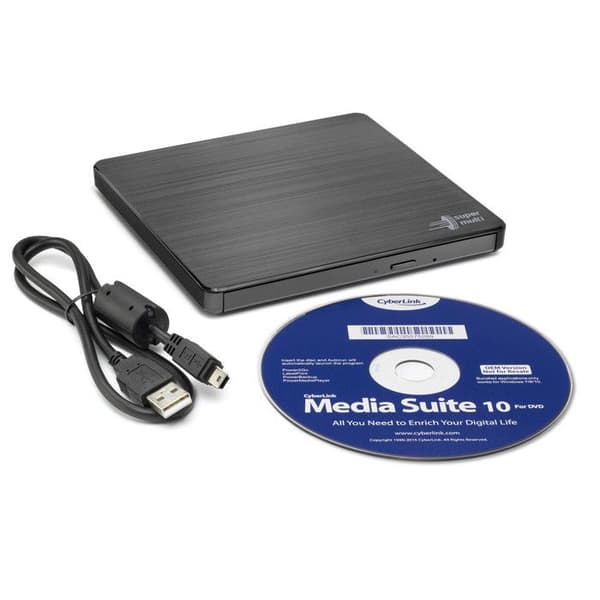 DVD-brännare - LG - GP60NB60 - Extern - USB 2.0 - Ultra Slim - Svart