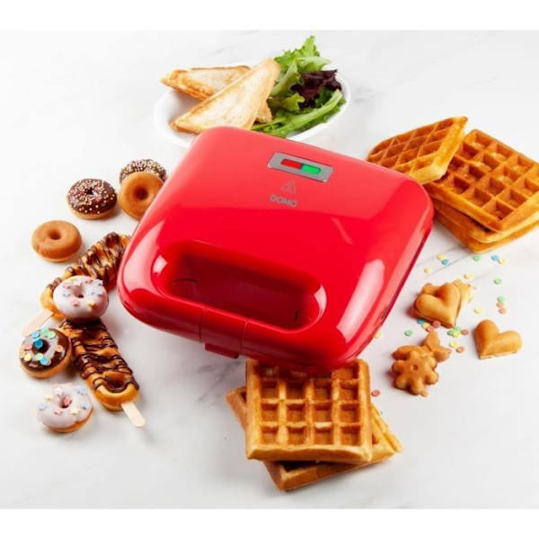DOMO - DO9242W - Sandwichmaskine - 5 i 1 - 5 sæt udskiftelige non-stick tallerkener - 750W