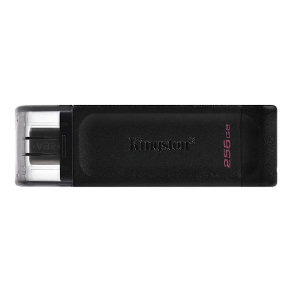 USB-avain - KINGSTON - DATATRAVELER 70 - 256 Gt - USB-C - USB 3.2 Gen 1 musta