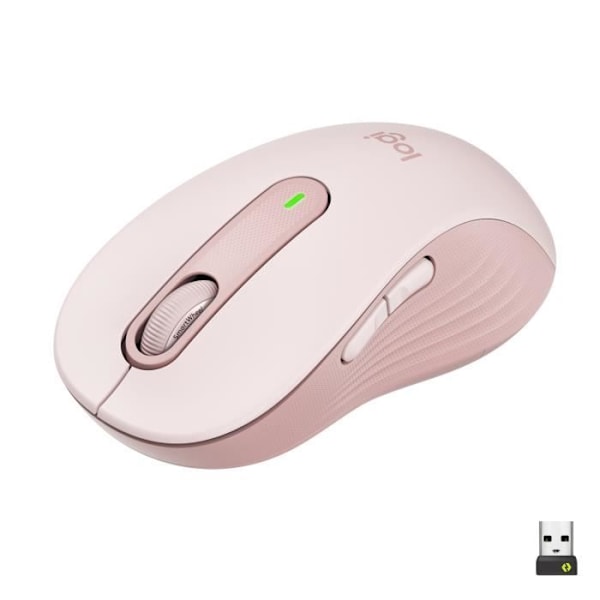 Mus - Trådlös - Logitech - Signature M650 - Stor storlek, Tyst, Programmerbara knappar - Rosa