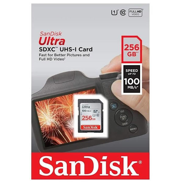Flash-muistikortti - SANDISK - - 256 Gt - - (SDSDUNR-256G-GN3IN)