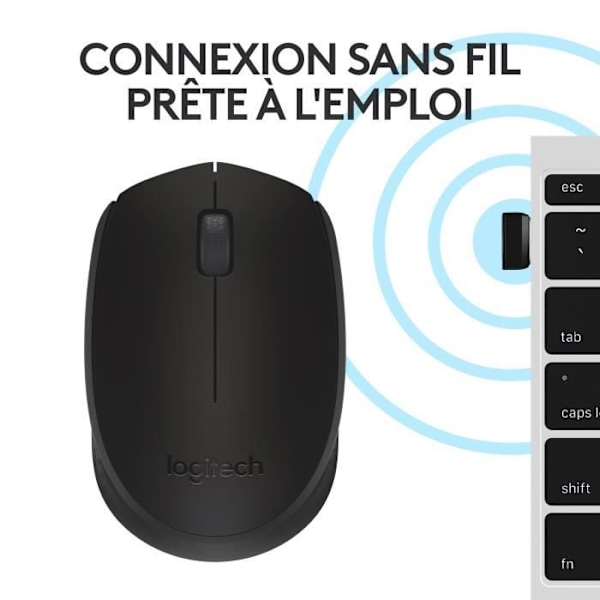 Mus - Trådløs - Logitech - M171 - Ambidextrous - Sort