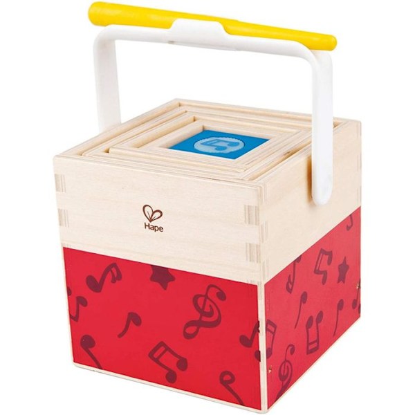 Häckande speldosor - Hape - 5 träinstrument - För barn från 18 månader Beige