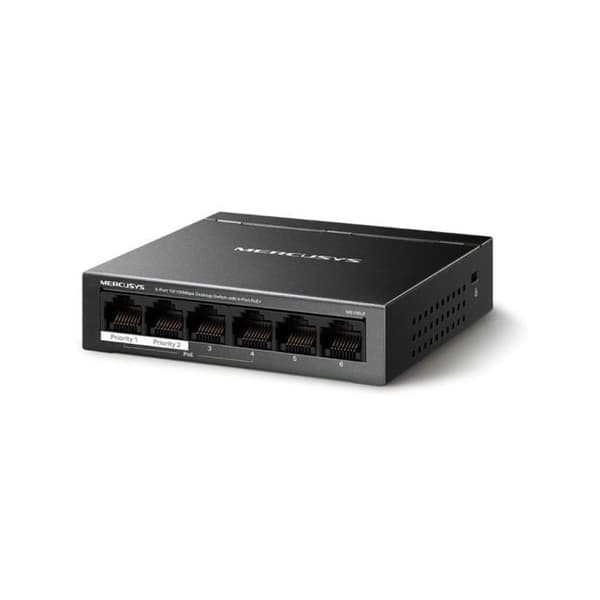 Switch Ethernet - MERCUSYS - MS106LP - 6 portar - Strömförsörjning via Ethernet (PoE) - Hanterad