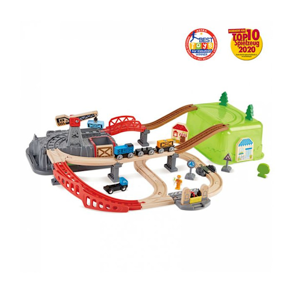 Hape Railway bucket builder togkredsløb og dens opbevaringsboks 3 - 6 år, 6 år og opefter Flerfärgad