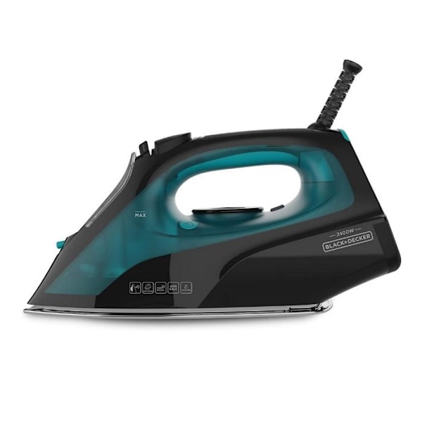 BLACK+DECKER BXIR2403E 2400 W silitysrauta, 150 g/min höyrysuihku, kapasiteetti 375 ml, kalkinpoistosuodatin