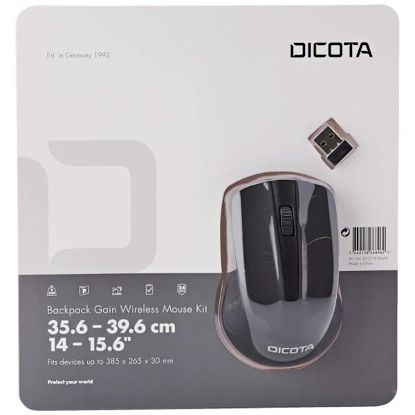 DICOTA bærbar taske 39,6 cm (15,6") - Sort - Vandtæt - 400 mm