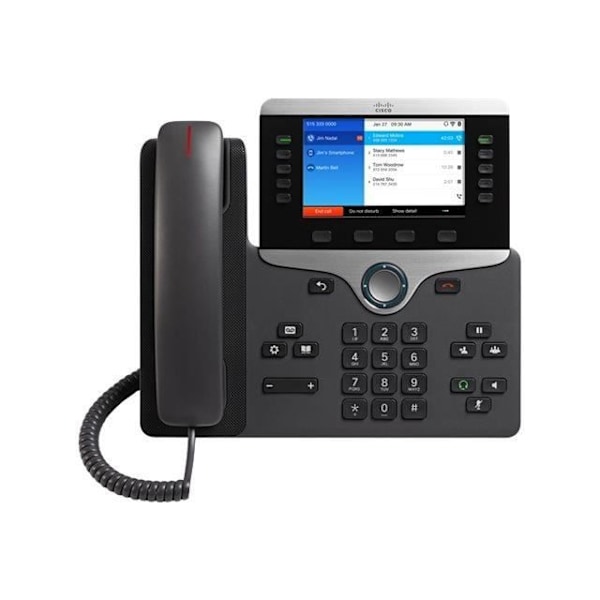 Cisco 8861-telefon - Svart - Högtalare - Bluetooth - Ethernet/LAN - 800 x 480 pixlar - 12,7 cm (5) Svart, Silver
