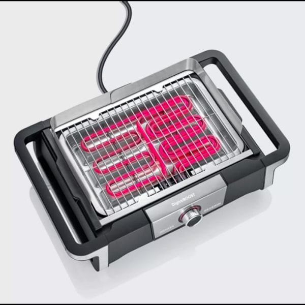 Severin elektrisk grill på ben 3000w sort/inox - pg8118 Noir & Inox
