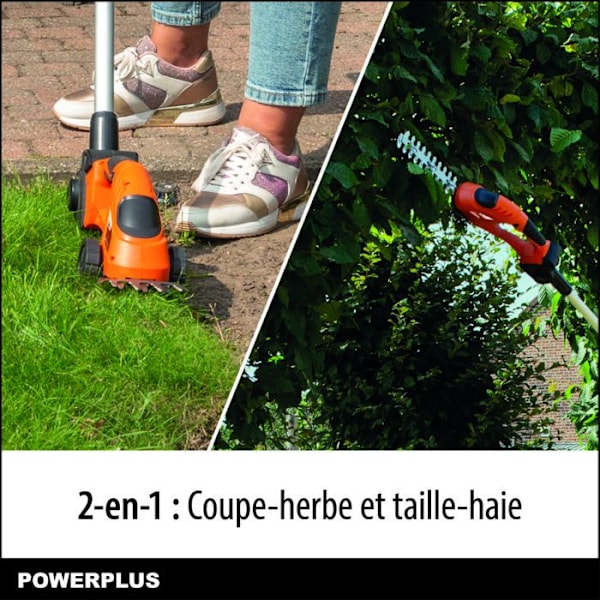 Powerplus Dual Power Hækkeklipper/Gasgræsklipper Batteri POWDPG75300 - 20 V, uden Batteri eller Oplader orange