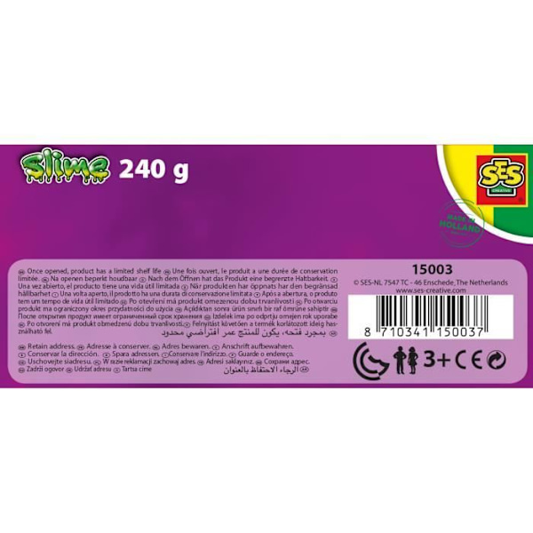 Kimaltava liima - SES Creative - Vaaleanpunainen/Violetti - 2 purkkia 120gr - Taipuisaa ja liukasta limaa Lila