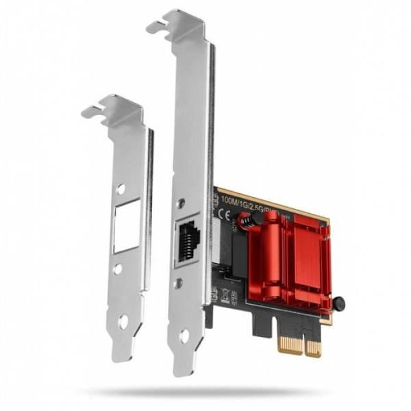 AXAGON PCEE-G25 PCIe-sovitin 2.5 Gigabit Ethernet, Realtek 8125 - RJ45 - 8595247906458 Punainen, Hopea
