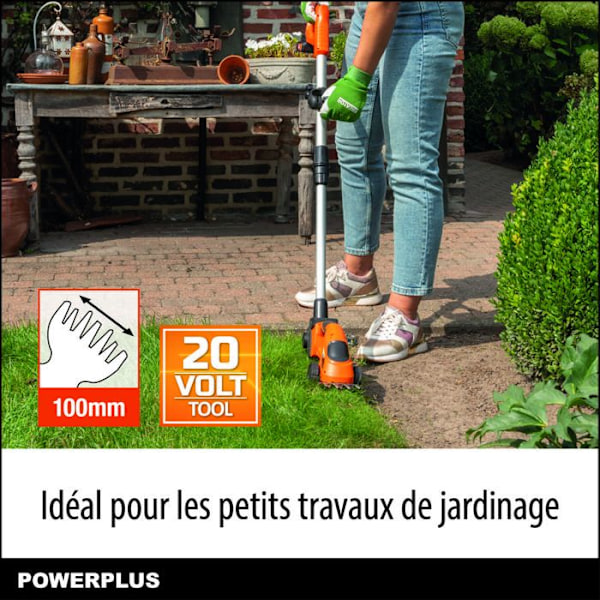 Powerplus Dual Power Hækkeklipper/Gasgræsklipper Batteri POWDPG75300 - 20 V, uden Batteri eller Oplader orange