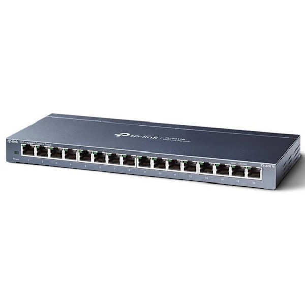 TP-LINK TL-SG116 16-portars Ethernet-switch - 2 lager stöds - Twisted Pair - Desktop Svart