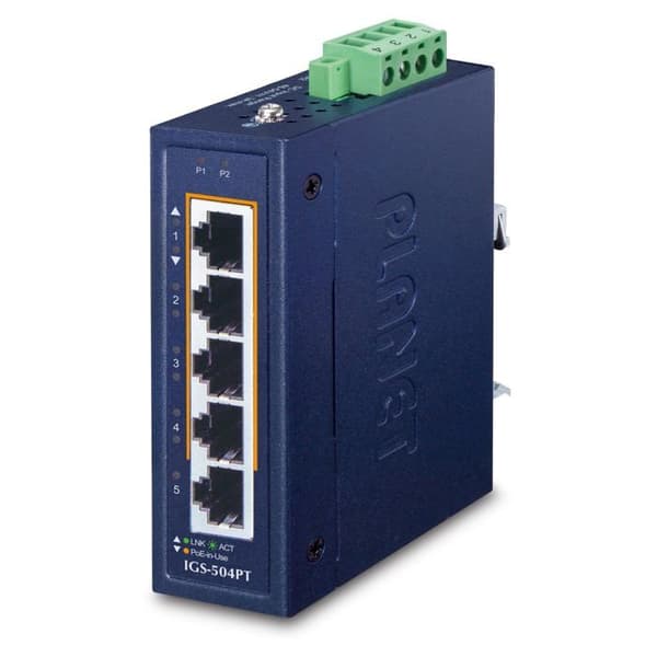Switch Ethernet Gigabit - Planet - IP30 - 4-Port PoE+ - Kompakt Storlek
