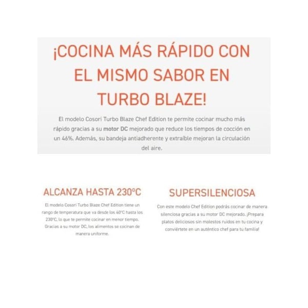COSORI Fritøs uden olie Turbo Blaze Chef Edition 6 liter sort