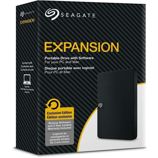 Ekstern harddisk - SEAGATE - Bærbar udvidelse - 5TB - USB 3.0 (STKM5000400)