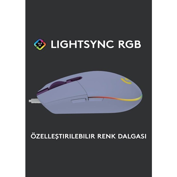 Pelikhiiri - Logitech - G G102 - 8000 dpi - Lightsync - 6 painiketta - Lilac