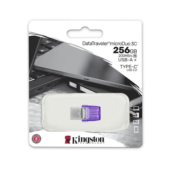 Harddisk - Kingston - DTDUO3CG3/256GB - 256 GB - USB 3.0 - 100 MB/s læsning