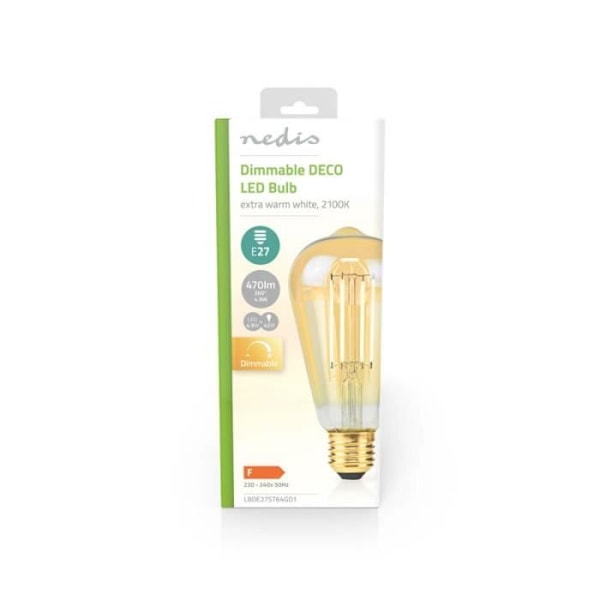 NEDIS LED-lampa 4,9 W 2100K Dimbar Justerbar Mycket varm vit