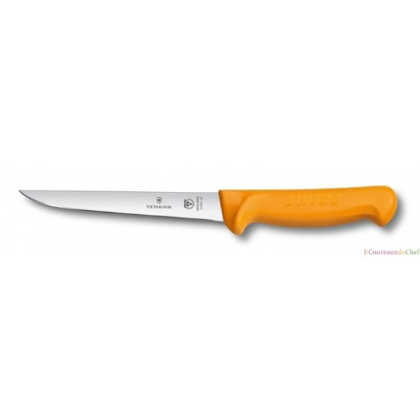 Ammattimainen luuttomuusveitsi - VICTORINOX - SWIBO - Ruostumaton teräs - Kirkkaankeltainen luistamaton kahva Gul