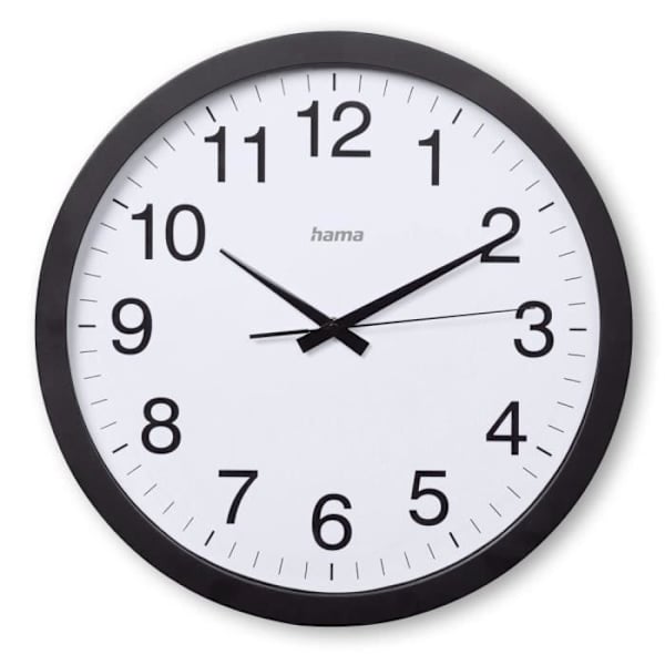 Vægur - HAMA - Aruba - Ø 40 cm - Støjsvag - Sort Svart