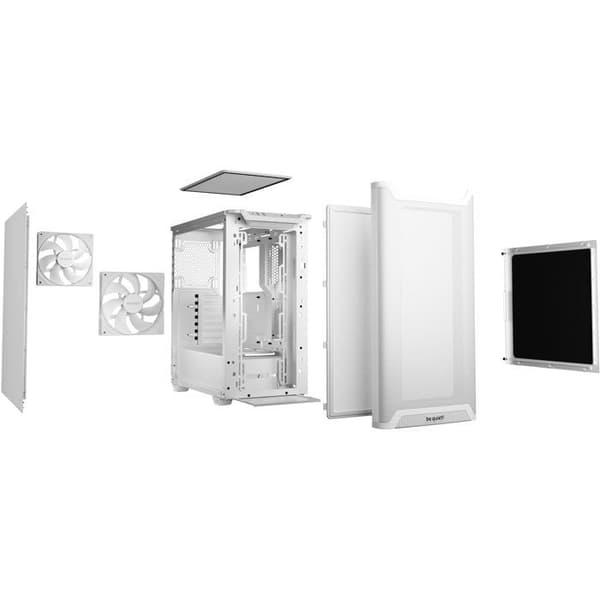 PC-chassi - BE QUIET! Pure Base 501 Airflow White - Kompakt format - 2 fläktar 140 mm - Vattenkylning 360 mm