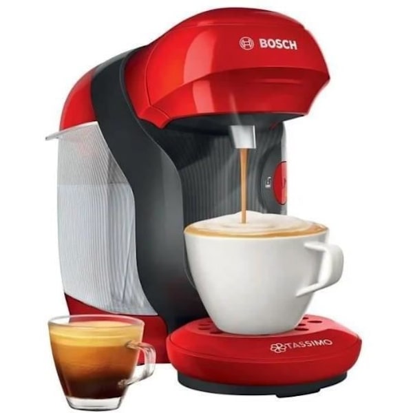 BOSCH TAS1103 Tassimo Red multidrik-maskine - Tryk 3,3bar - Vandtankkapacitet 0,7l Röd