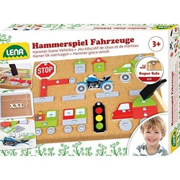 Puulelu - LENA - LENA AUTOPORRAN NAILLES - Monivärinen - 3 vuotta ja enemmän - Vähintään 1 pelaaja Flerfärgad
