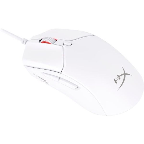 HyperX Pulsefire Haste 2 (Vit) - Trådbunden spelmus - högerhänt - 26 000 DPI optisk sensor - 6 knappar - bakgrundsbelysning