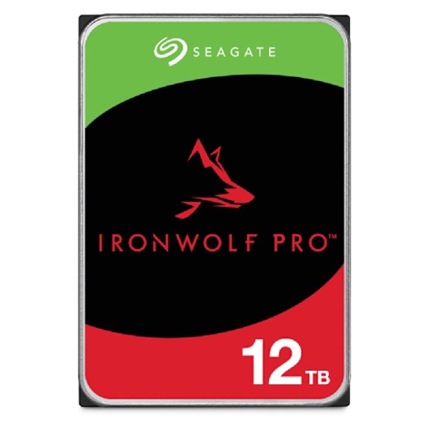 eagate IronWolf Pro, 12TB, NAS HDD – CMR, 3,5”, SATA 6Gbps, 7200RPM, 256MB Cache (ST12000NT001)