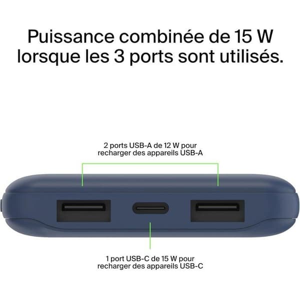 Externt batteri - BELKIN - 10 000 mAh - Blå Blå