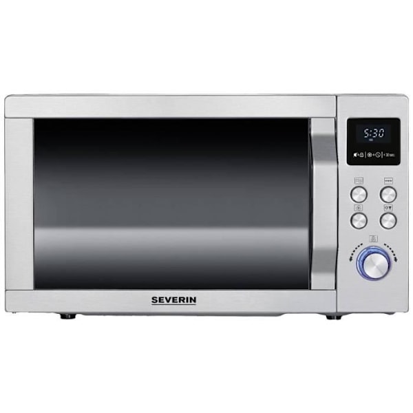 Severin MW 7774 Mikroaaltouuni ruostumaton teräs (harjattu), hopea 900 W grillitoiminto, pizzatoiminnolla, lämpötoiminto