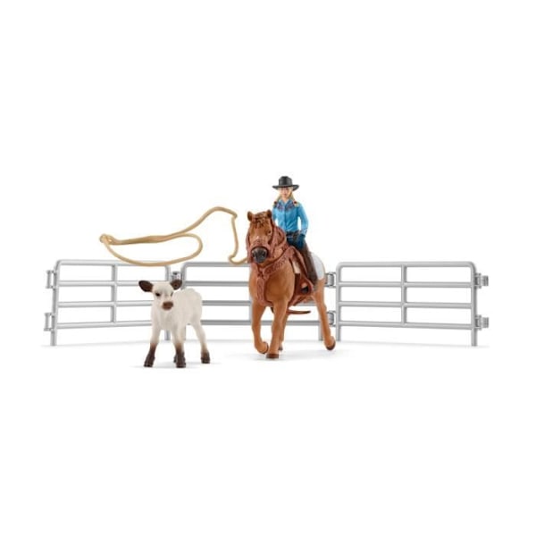 SCHLEICH æskesæt - Cowboy-team og deres lassoer - 42577 - Farm World-sortiment Flerfärgad